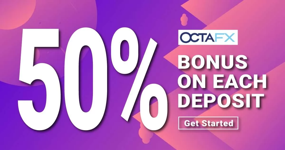 OctaFx Broker Bonus  2021 - 50% Bonus on Each Deposit 